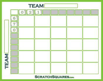 Football Square Pool Scratch.